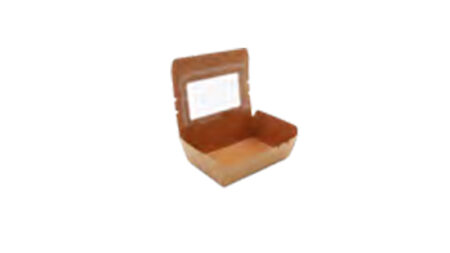 Salad box finestrati in cartoncino barrierato con coperchio incernierato
