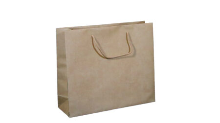 Shopper in carta uso mano avana in cotone