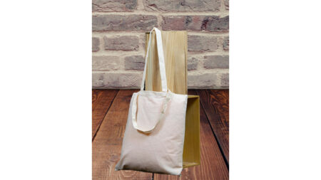 Borsa a manici lunghi di cotone ecrù 38x42